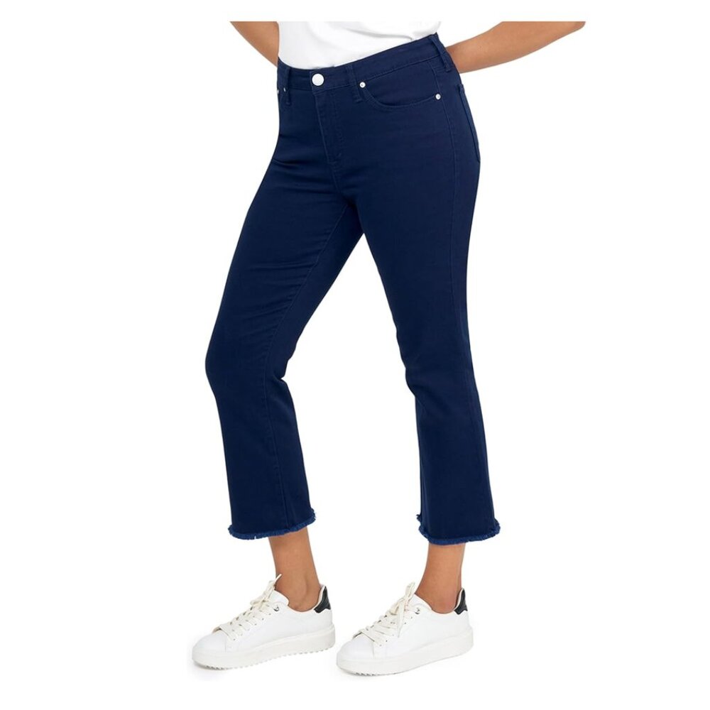 Seven7 Kick Flare Frayed Hem Denim Jeans 16